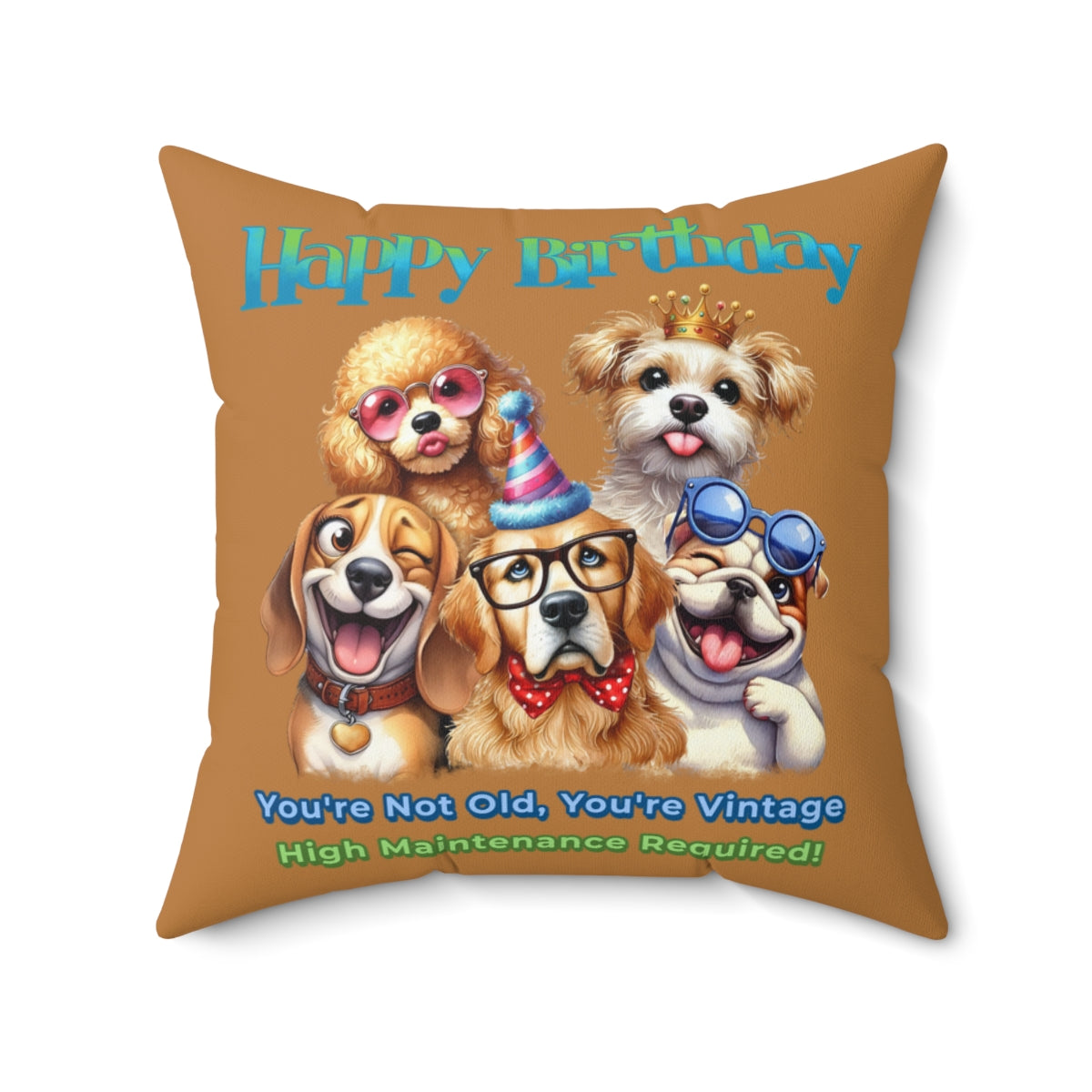 Vintage Dog Birthday Pillow – Funny Gift for Dog Lovers