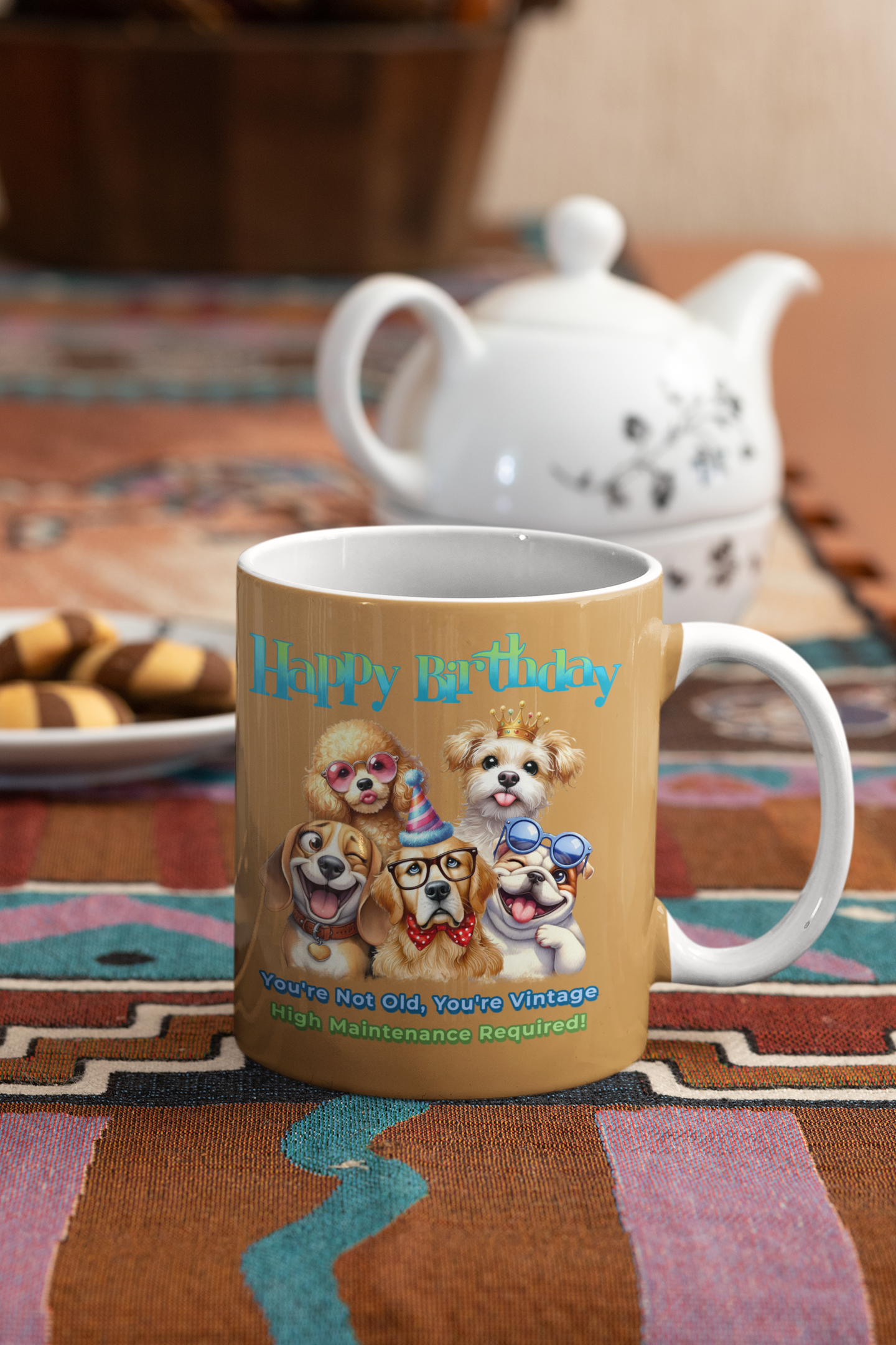Vintage Birthday Dog Mug – Funny Gift for Dog Lovers & Divas