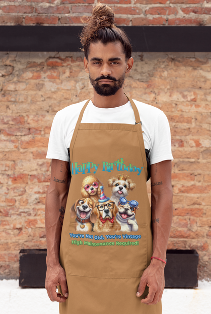Happy Birthday Dog Apron – You’re Not Old, You’re Vintage & Cute