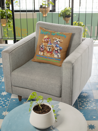 Vintage Dog Birthday Pillow – Funny Gift for Dog Lovers