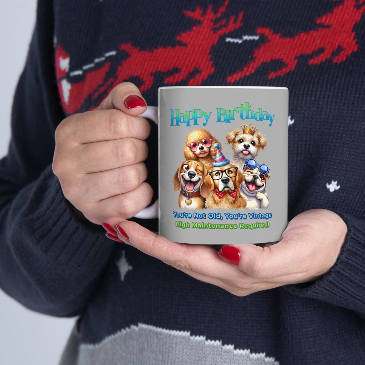 Vintage Birthday Dog Mug – Funny Gift for Dog Lovers & Divas