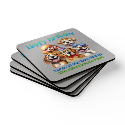 Funny Dog Birthday Coaster Set – You’re Not Old, You’re Vintage