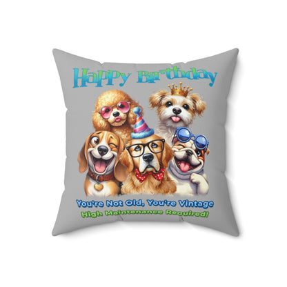 Vintage Dog Birthday Pillow – Funny Gift for Dog Lovers