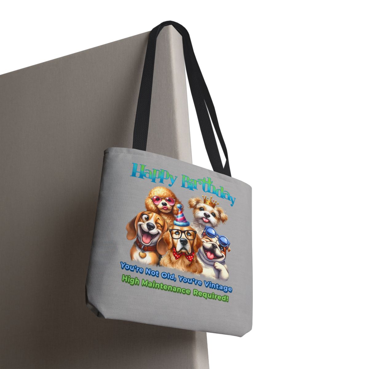 Vintage Dog Birthday Tote - Funny Gift for Dog Lovers & Women