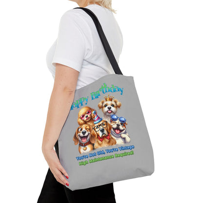 Vintage Dog Birthday Tote - Funny Gift for Dog Lovers & Women
