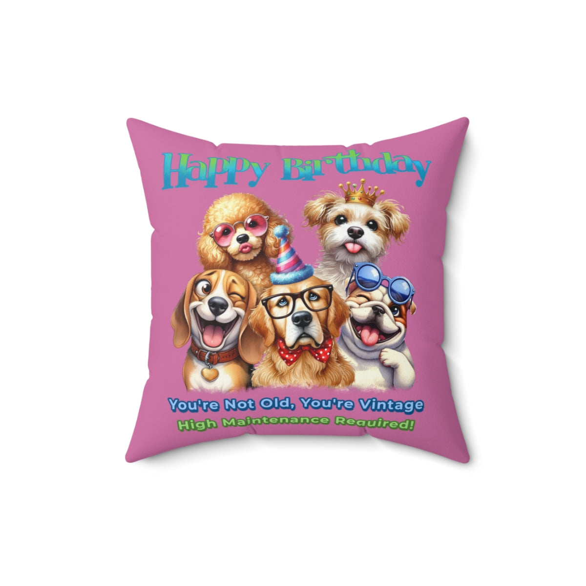 Vintage Dog Birthday Pillow – Funny Gift for Dog Lovers