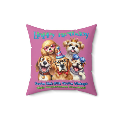 Vintage Dog Birthday Pillow – Funny Gift for Dog Lovers