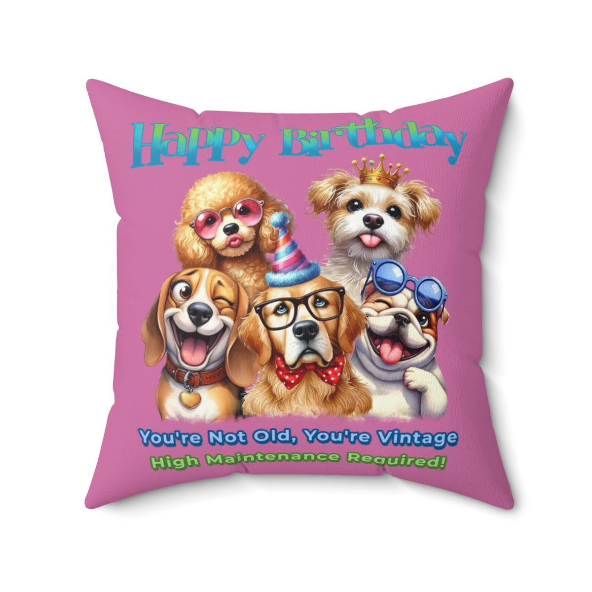 Vintage Dog Birthday Pillow – Funny Gift for Dog Lovers