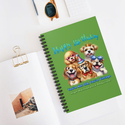 Vintage Birthday Dogs Notebook – Funny Gift for Dog Lovers
