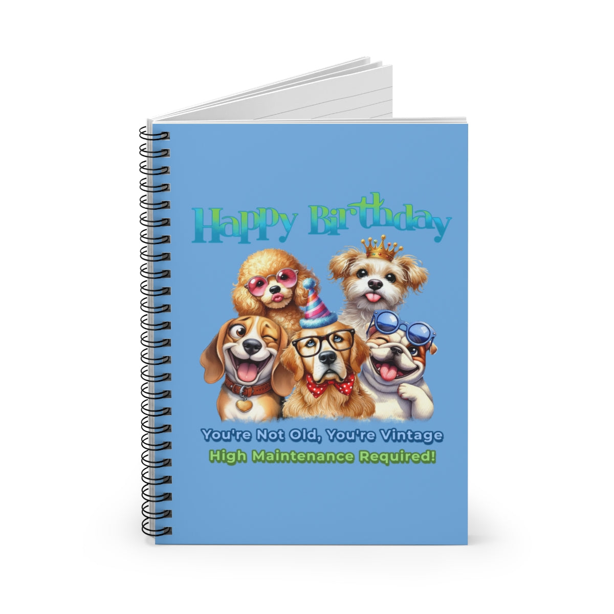 Vintage Birthday Dogs Notebook – Funny Gift for Dog Lovers