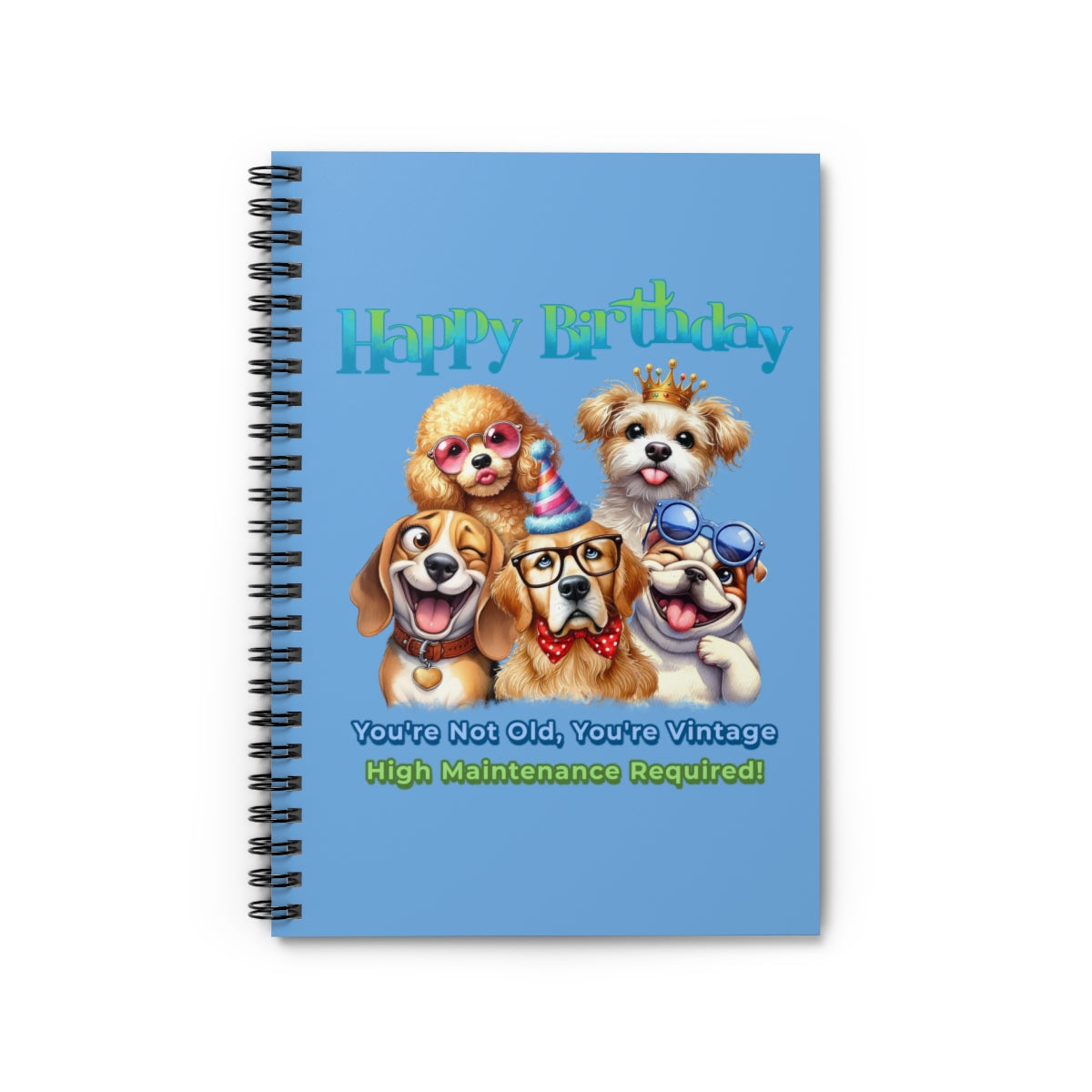 Vintage Birthday Dogs Notebook – Funny Gift for Dog Lovers