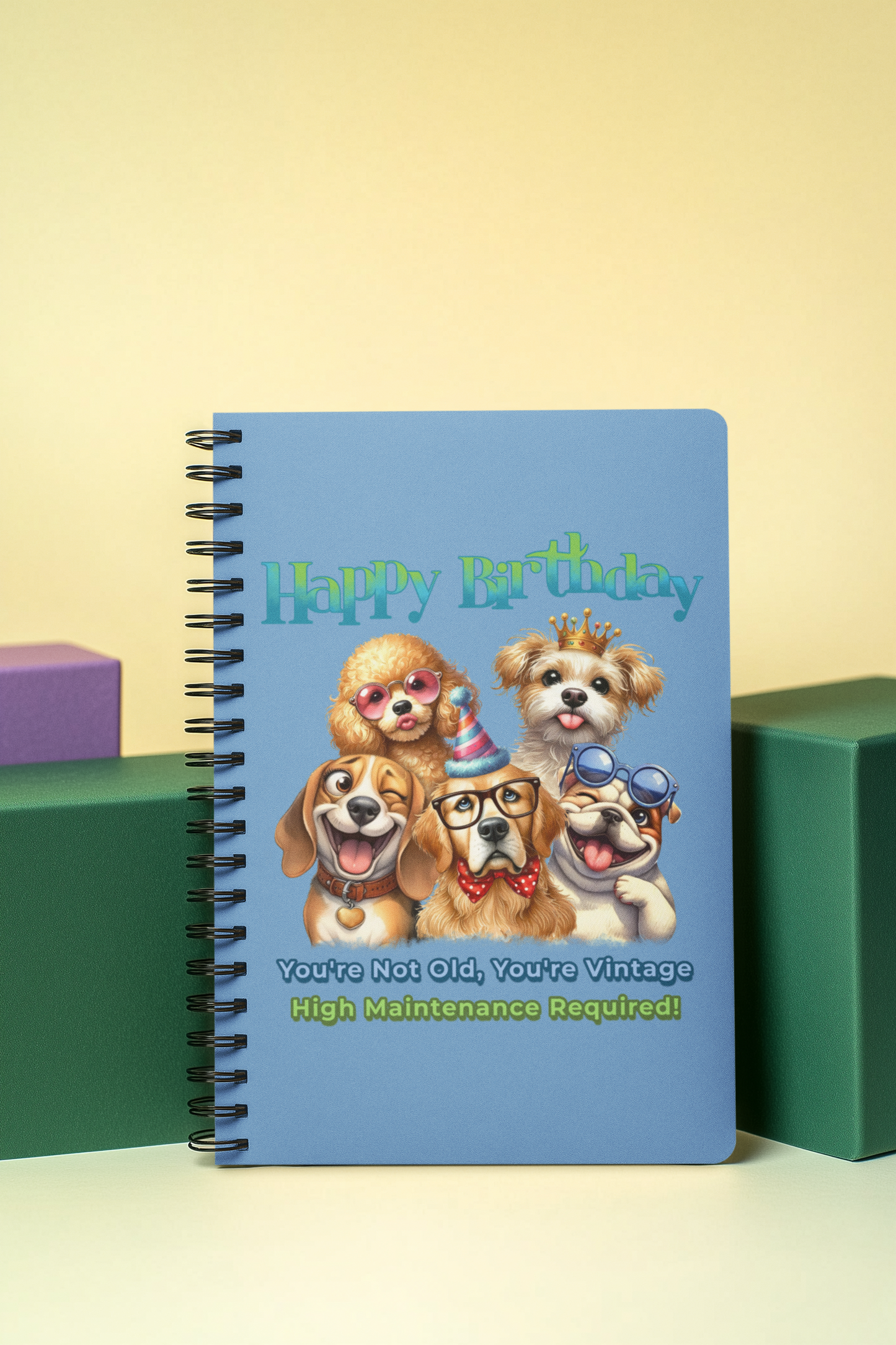 Vintage Birthday Dogs Notebook – Funny Gift for Dog Lovers