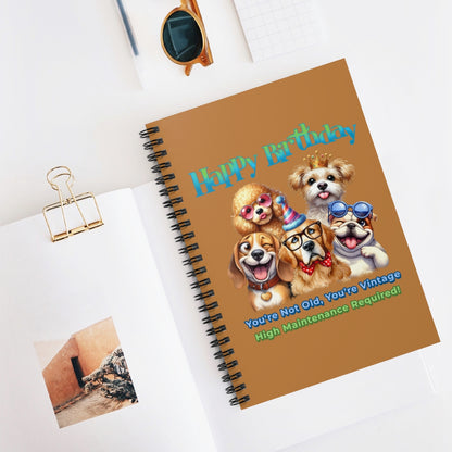 Vintage Birthday Dogs Notebook – Funny Gift for Dog Lovers