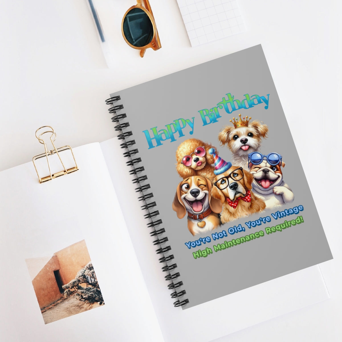 Vintage Birthday Dogs Notebook – Funny Gift for Dog Lovers