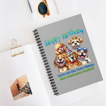 Vintage Birthday Dogs Notebook – Funny Gift for Dog Lovers