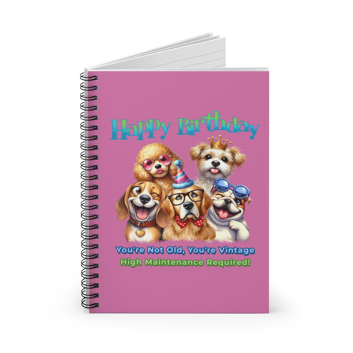Vintage Birthday Dogs Notebook – Funny Gift for Dog Lovers