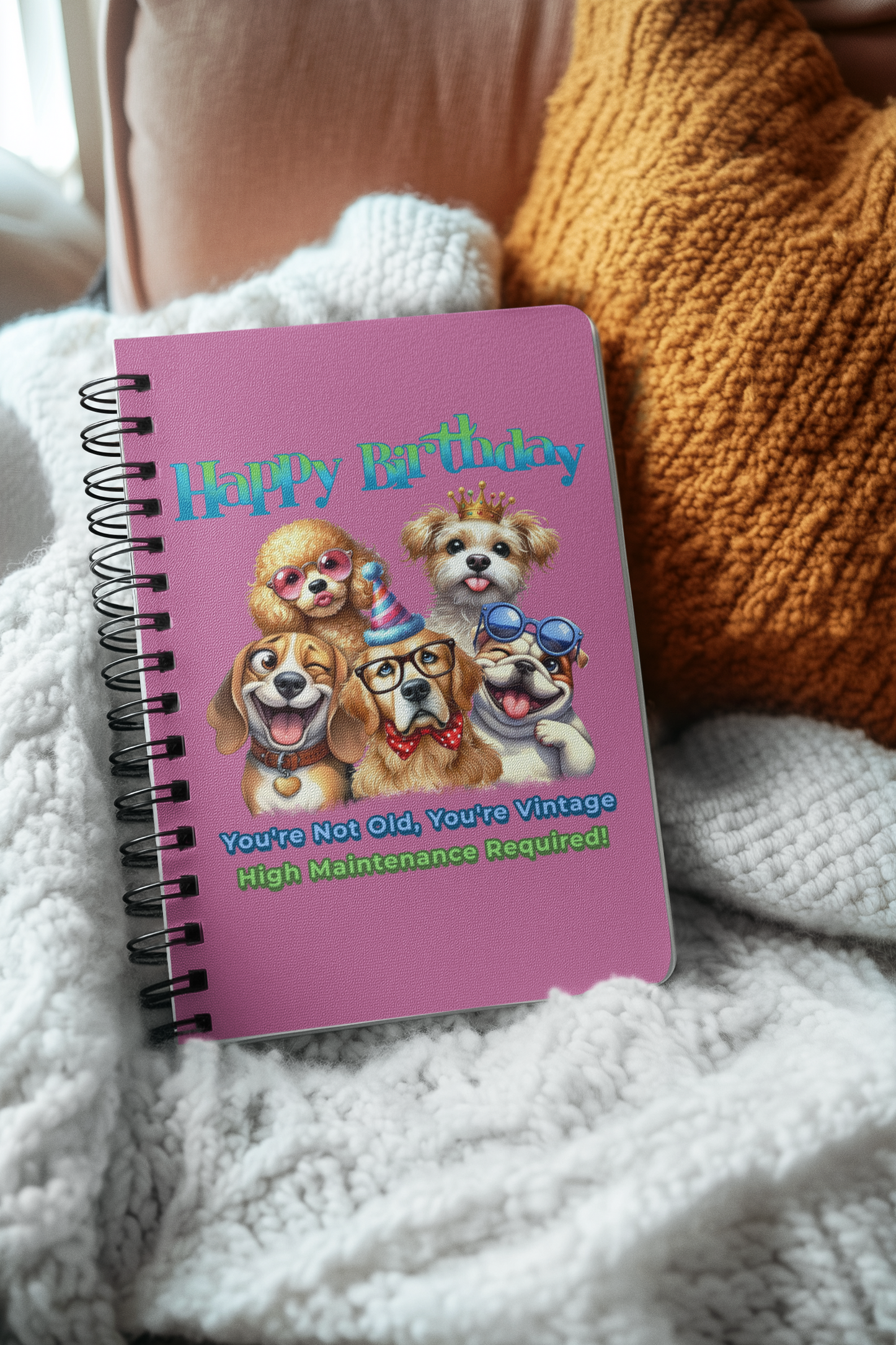 Vintage Birthday Dogs Notebook – Funny Gift for Dog Lovers