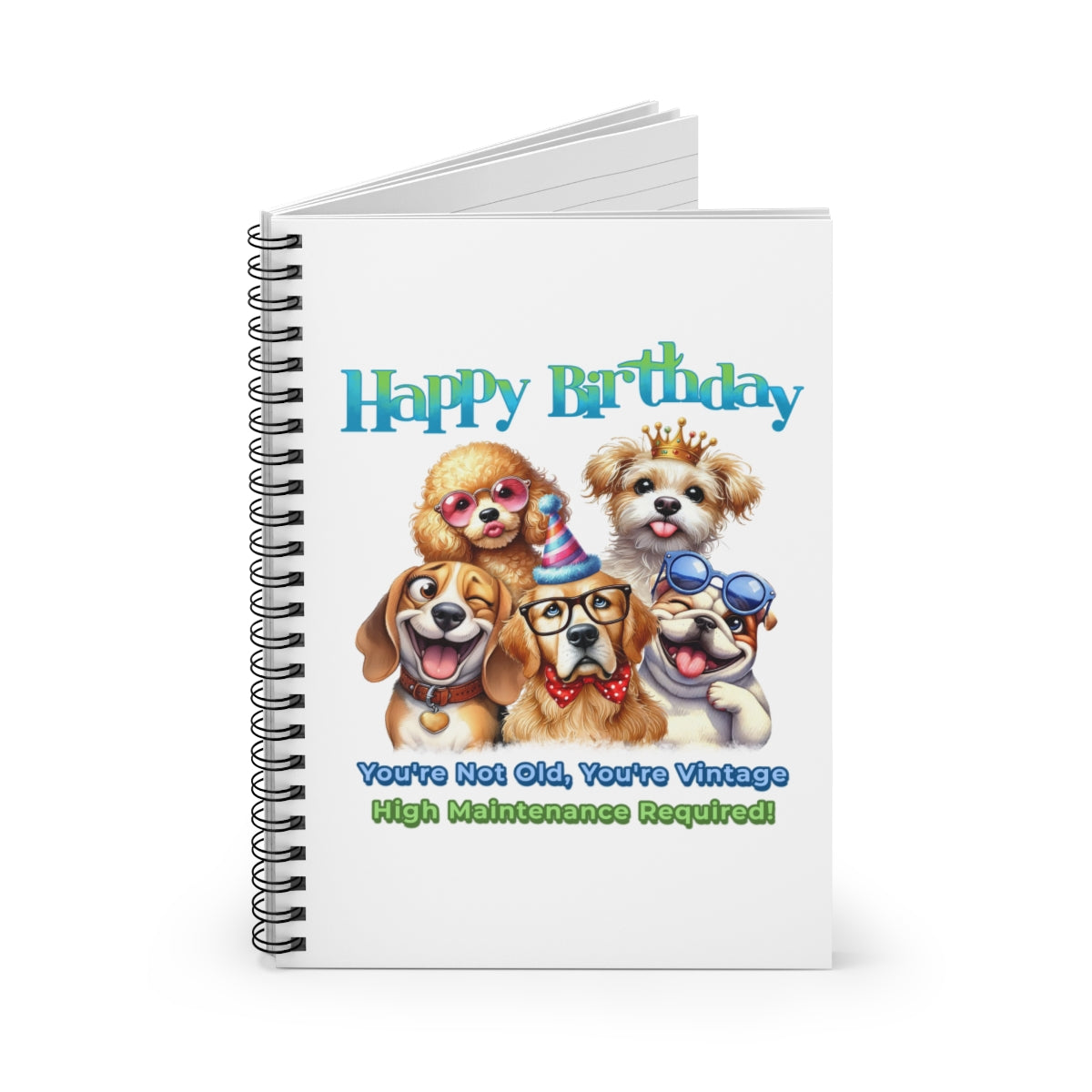 Vintage Birthday Dogs Notebook – Funny Gift for Dog Lovers