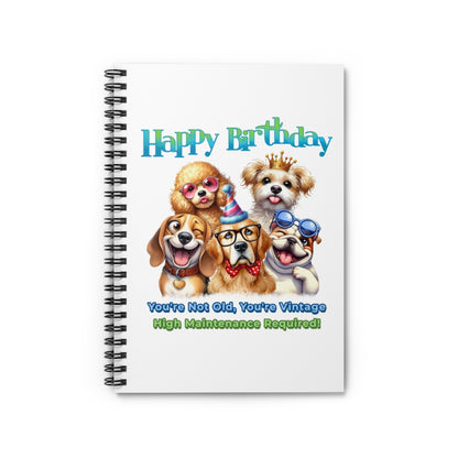 Vintage Birthday Dogs Notebook – Funny Gift for Dog Lovers