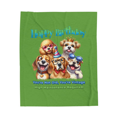 Happy Birthday Dogs Blanket – Funny Vintage Gift for Dog Lovers