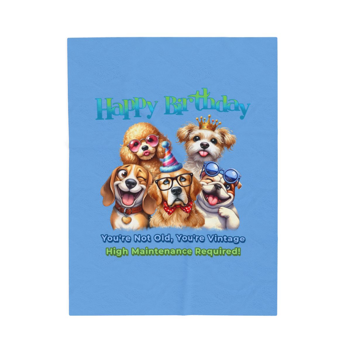 Happy Birthday Dogs Blanket – Funny Vintage Gift for Dog Lovers