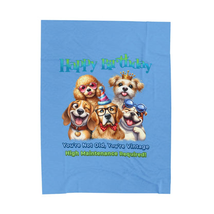 Happy Birthday Dogs Blanket – Funny Vintage Gift for Dog Lovers