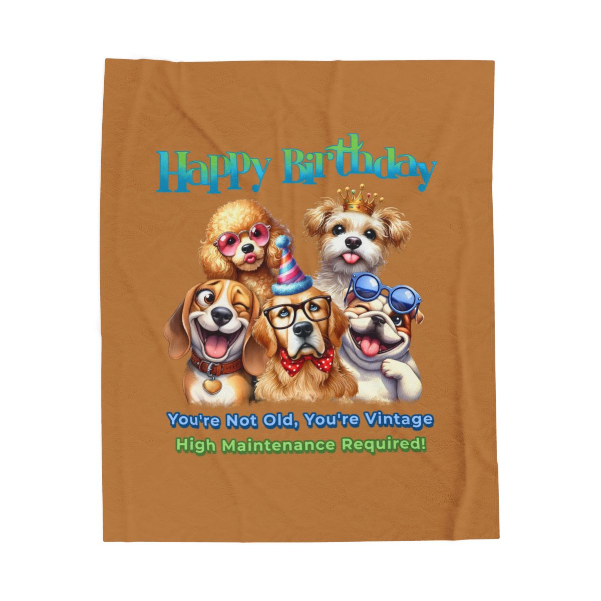 Happy Birthday Dogs Blanket – Funny Vintage Gift for Dog Lovers