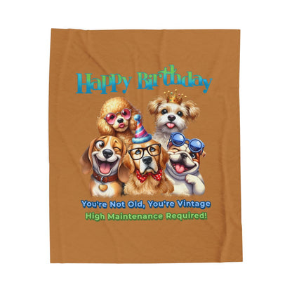 Happy Birthday Dogs Blanket – Funny Vintage Gift for Dog Lovers