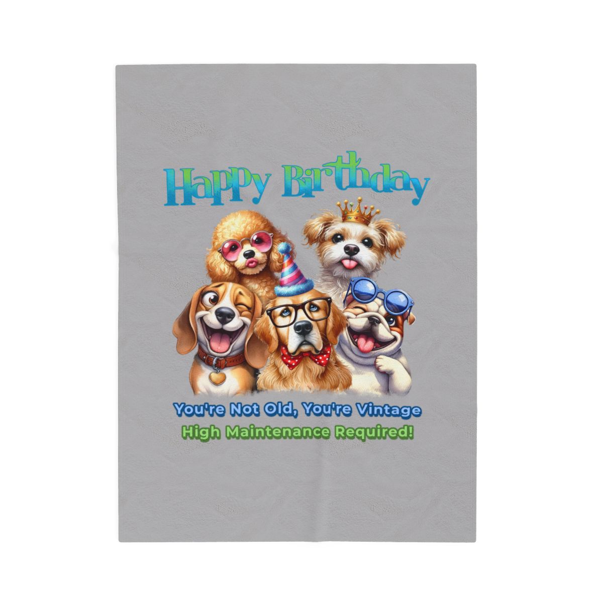 Happy Birthday Dogs Blanket – Funny Vintage Gift for Dog Lovers