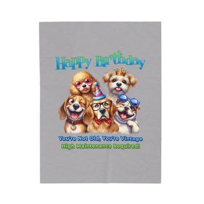 Happy Birthday Dogs Blanket – Funny Vintage Gift for Dog Lovers