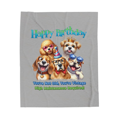 Happy Birthday Dogs Blanket – Funny Vintage Gift for Dog Lovers