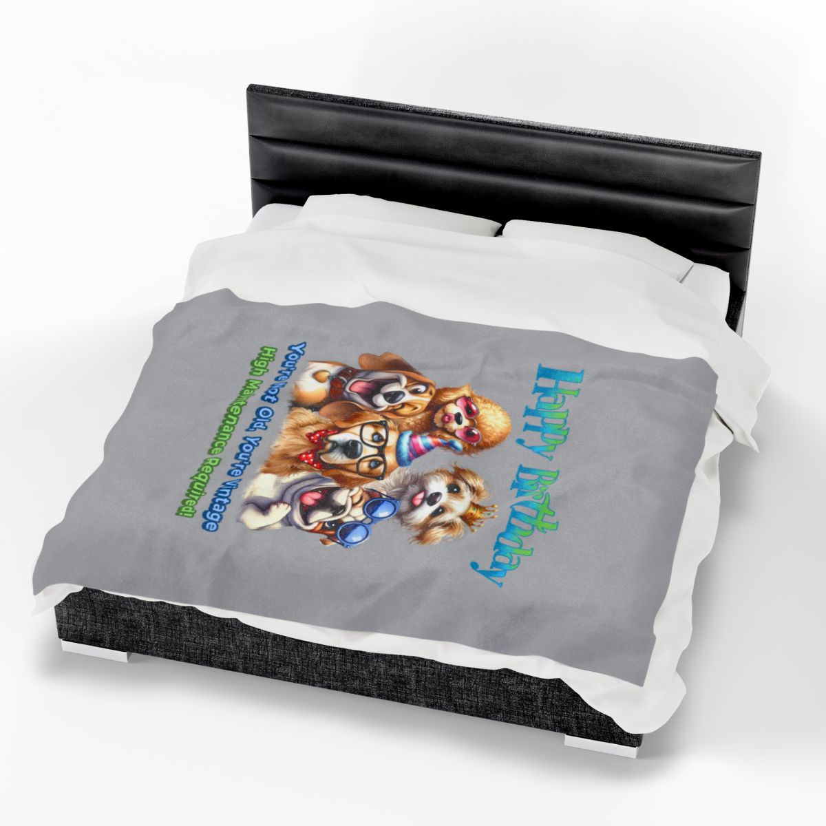 Happy Birthday Dogs Blanket – Funny Vintage Gift for Dog Lovers
