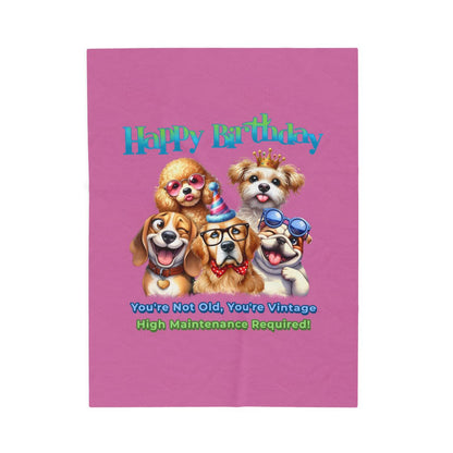 Happy Birthday Dogs Blanket – Funny Vintage Gift for Dog Lovers