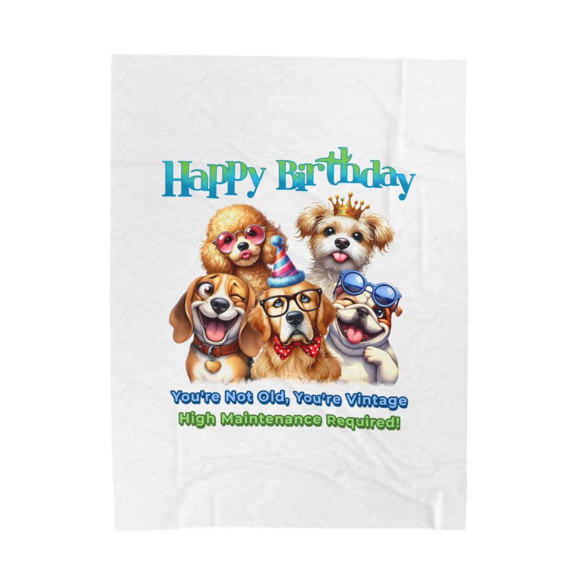 Happy Birthday Dogs Blanket – Funny Vintage Gift for Dog Lovers