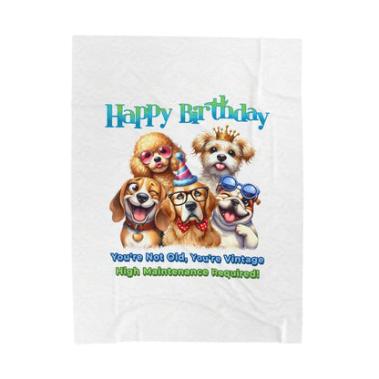 Happy Birthday Dogs Blanket – Funny Vintage Gift for Dog Lovers