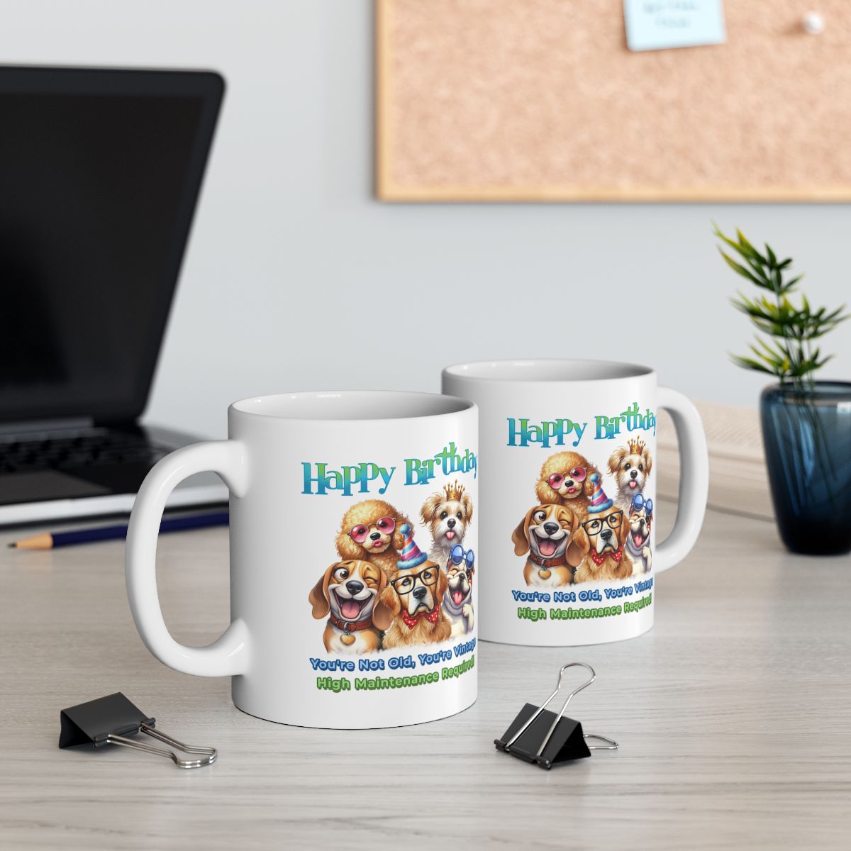 Vintage Birthday Dog Mug – Funny Gift for Dog Lovers & Divas