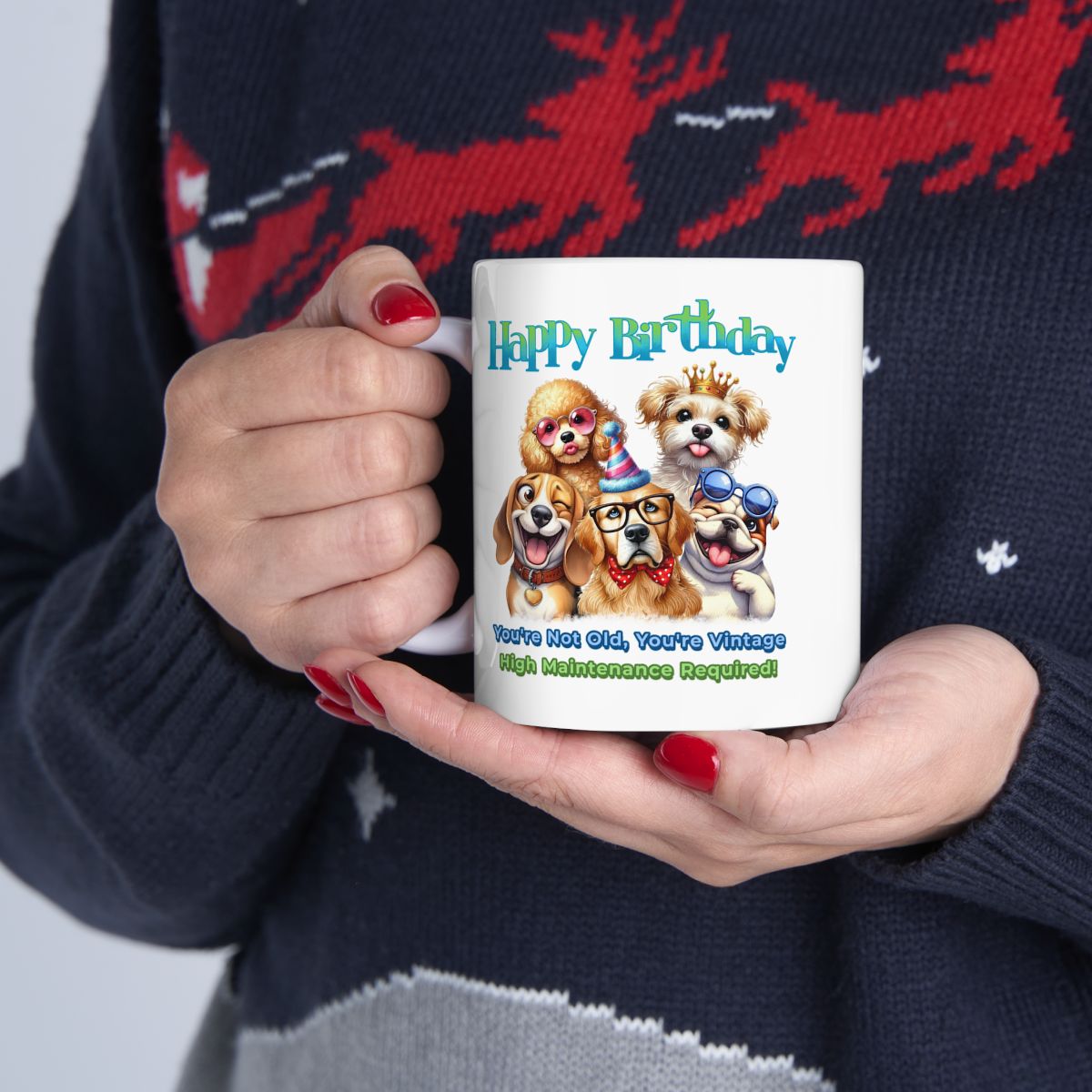 Vintage Birthday Dog Mug – Funny Gift for Dog Lovers & Divas