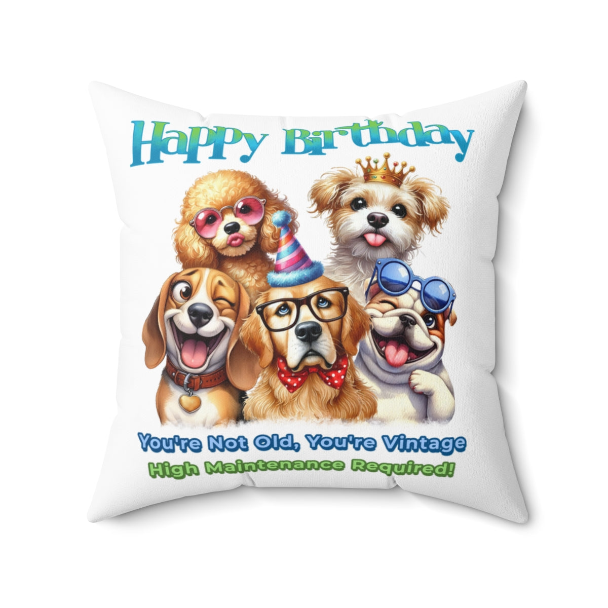 Vintage Dog Birthday Pillow – Funny Gift for Dog Lovers