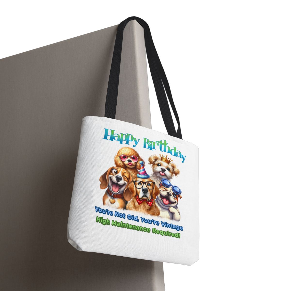 Vintage Dog Birthday Tote - Funny Gift for Dog Lovers & Women