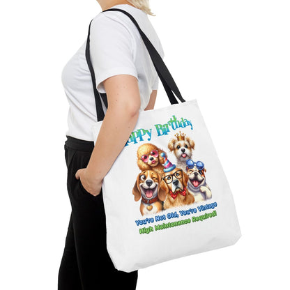 Vintage Dog Birthday Tote - Funny Gift for Dog Lovers & Women