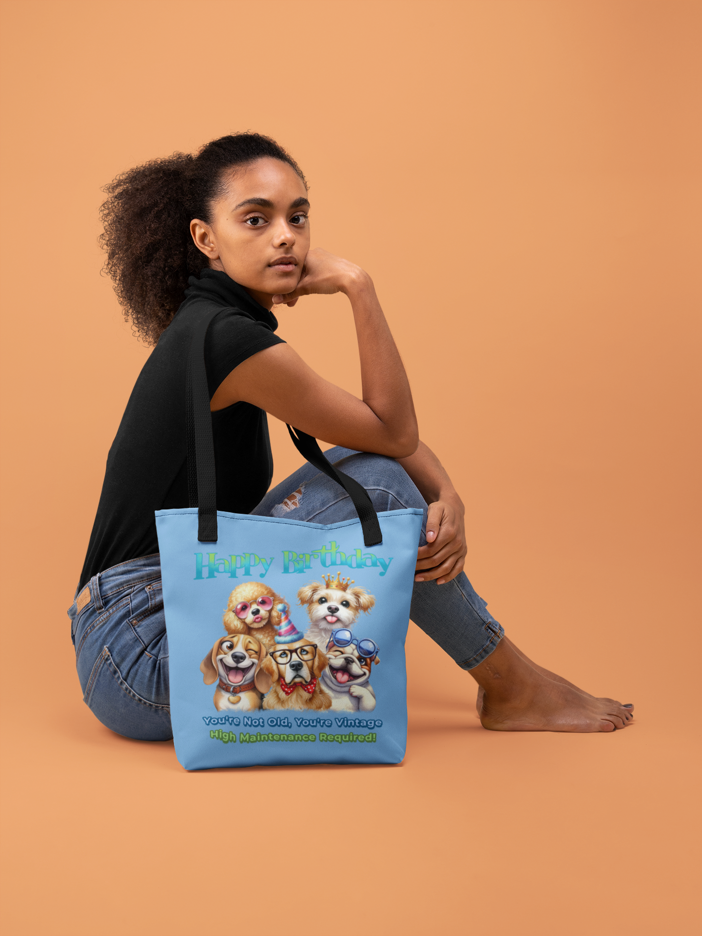 Vintage Dog Birthday Tote - Funny Gift for Dog Lovers & Women
