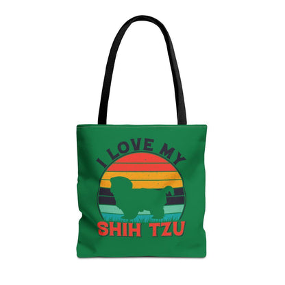 I Love My Shih Tzu With Rainbow Tote Bag - Shih Tzu Gifts
