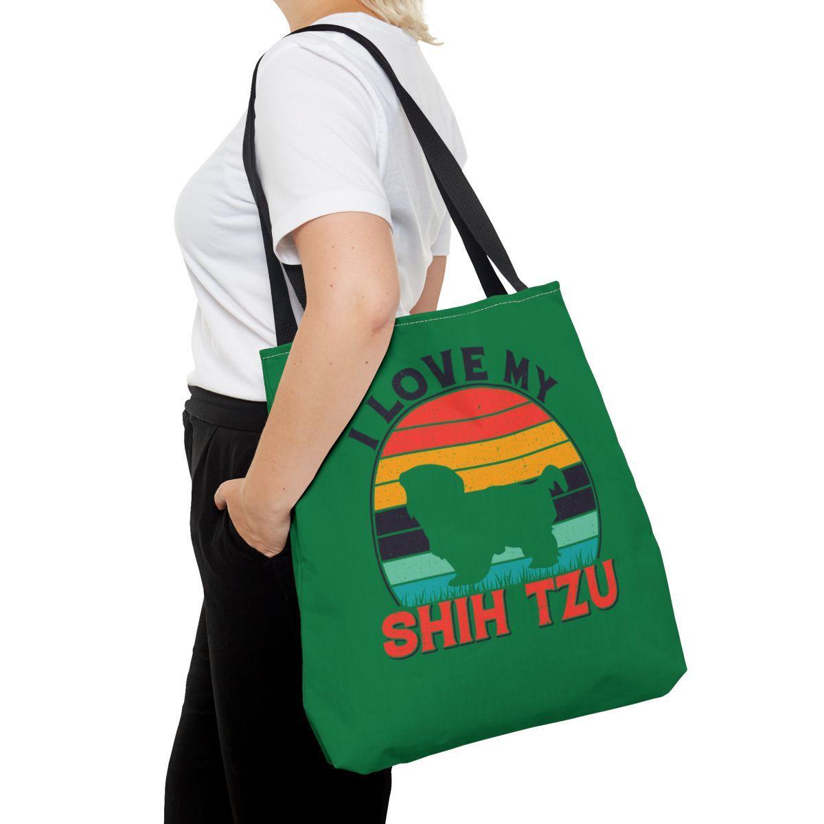 I Love My Shih Tzu With Rainbow Tote Bag - Shih Tzu Gifts