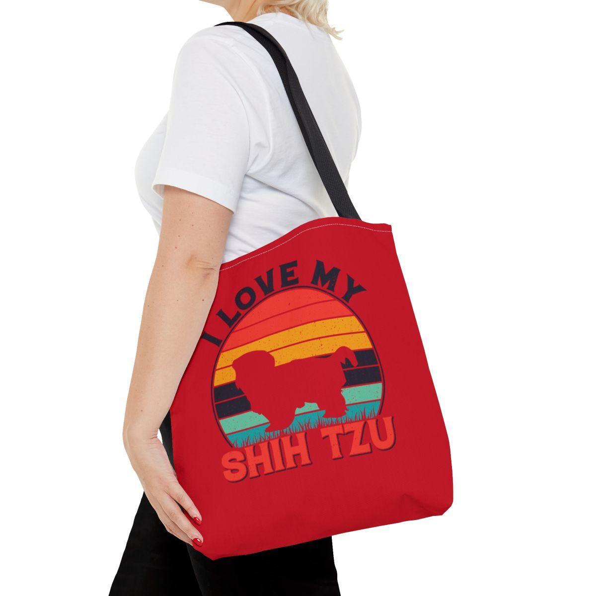 I Love My Shih Tzu With Rainbow Tote Bag - Shih Tzu Gifts