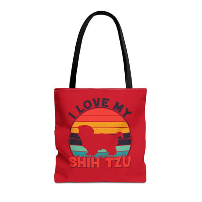 I Love My Shih Tzu With Rainbow Tote Bag - Shih Tzu Gifts