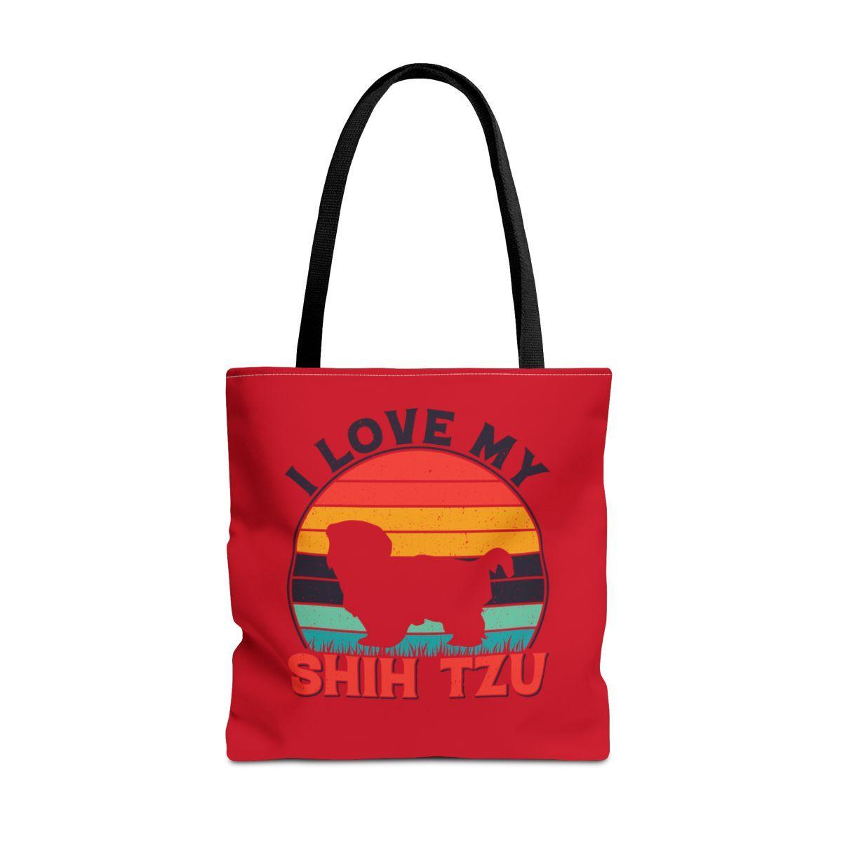 I Love My Shih Tzu With Rainbow Tote Bag - Shih Tzu Gifts