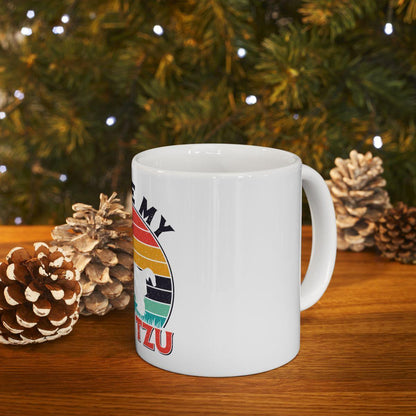 I Love My Shih Tzu With Rainbow Ceramic Mug - Shih Tzu Gifts