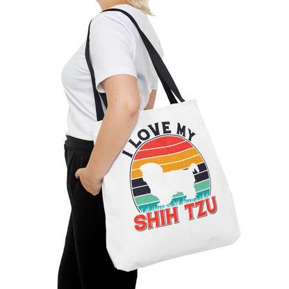 I Love My Shih Tzu With Rainbow Tote Bag - Shih Tzu Gifts