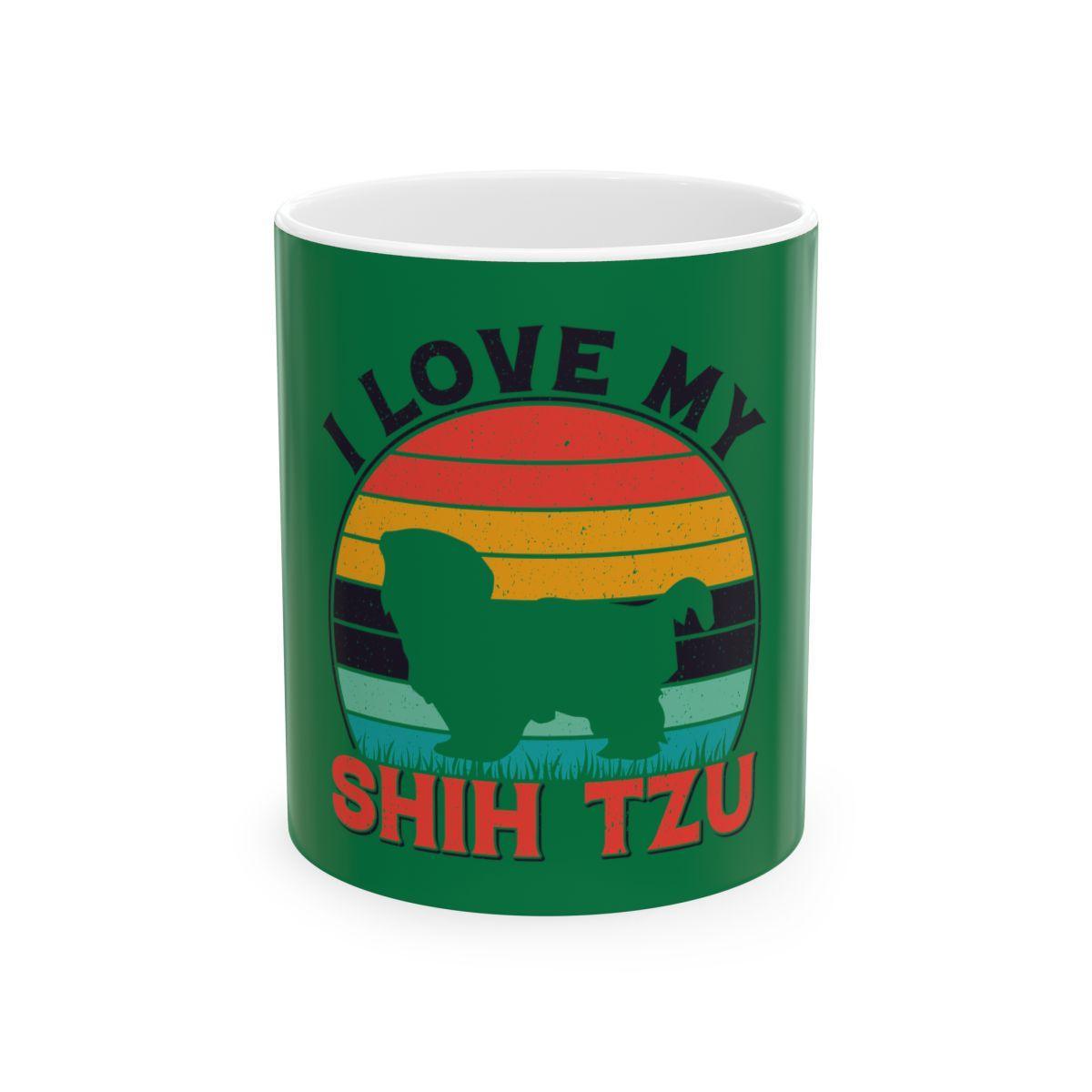 I Love My Shih Tzu With Rainbow Ceramic Mug - Shih Tzu Gifts