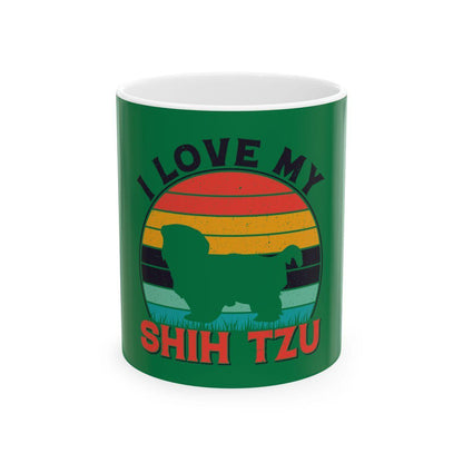 I Love My Shih Tzu With Rainbow Ceramic Mug - Shih Tzu Gifts